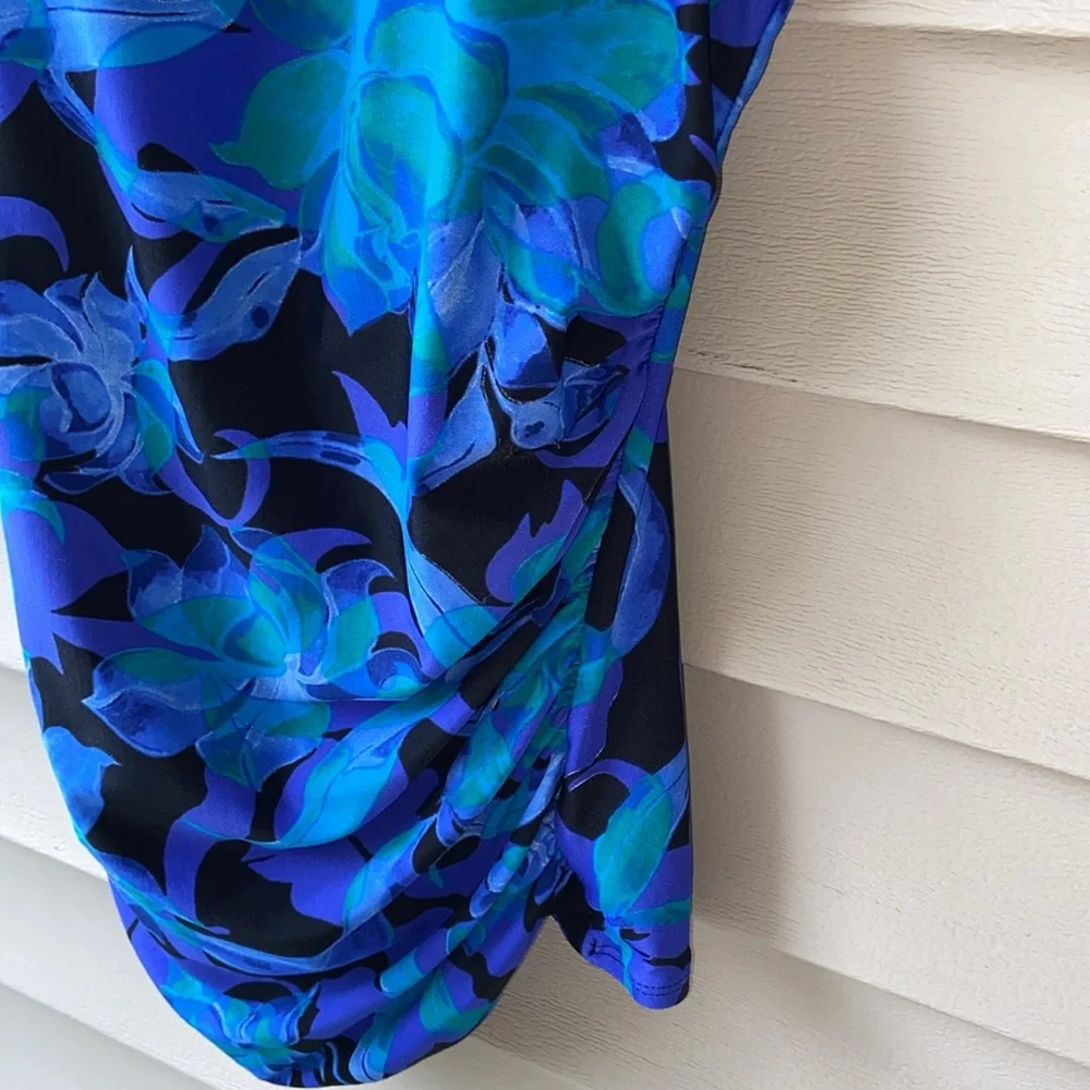 🩱Women’s Swimsuit Sz-XL Blue Floral-Tags Removed, Signs of Wear/Wash- Very Clean